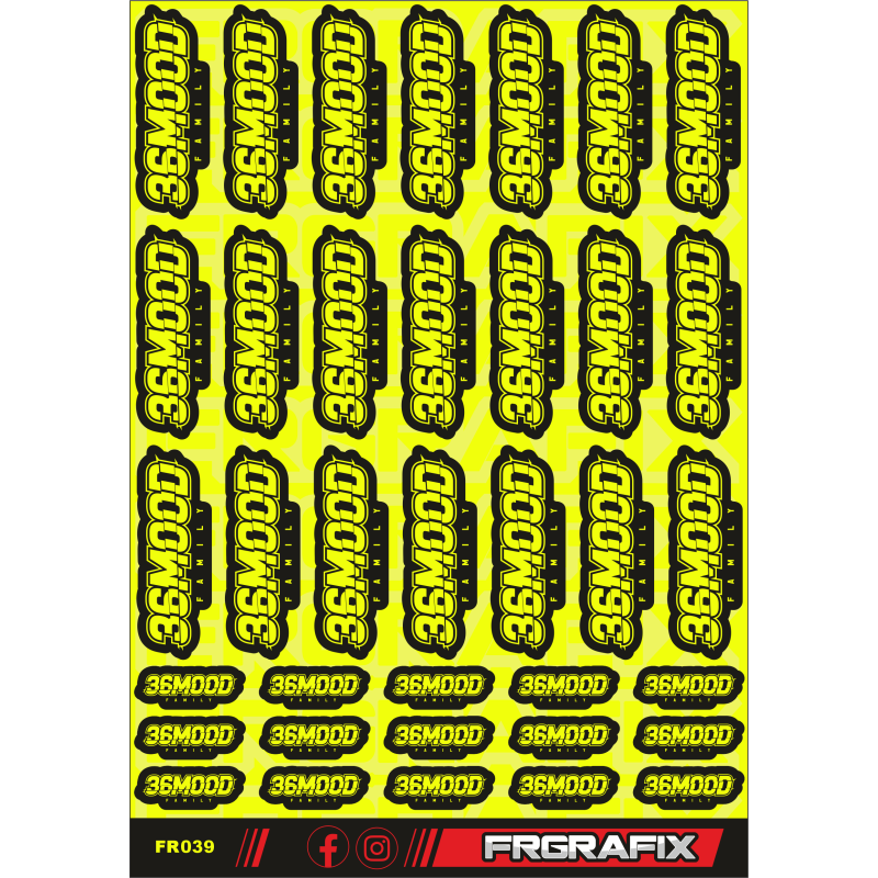 36MOOD STICKERS FLUORESCENT YELLOW - FRGRAFIX 36MOOD STICKERS FLUORESCENT YELLOW - FRGRAFIX