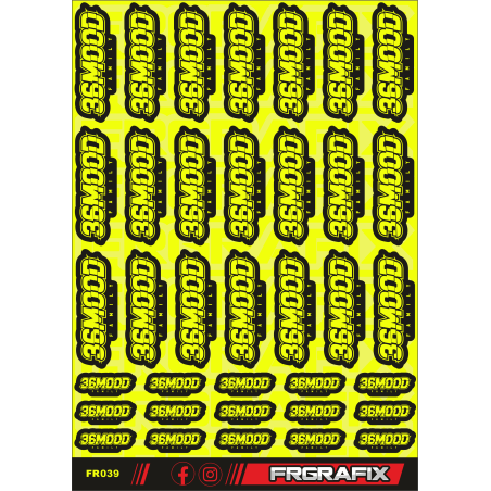 36MOOD STICKERS FLUORESCENT YELLOW - FRGRAFIX
