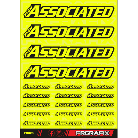 PEGATINA TEAM ASSOCIATED AMARILLO FLUOR - TEAM ASSOCIATED STICKER FLU
