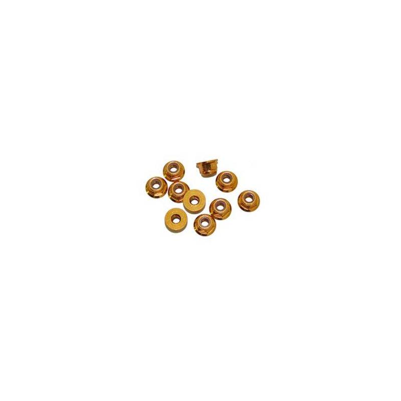 AUTOBLOCANTE ALU. M3 FLANGED NARANJAS (10u.) AUTOBLOCANTE ALU. M3 FLANGED NARANJAS (10u.)