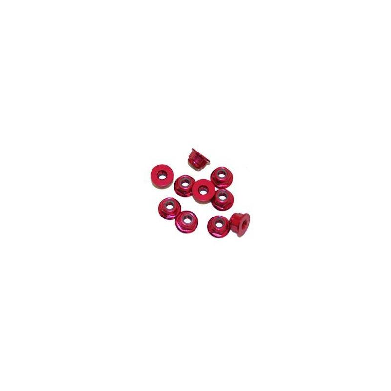 AUTOBLOCANTE ALU. M3 FLANGED ROJO (10u.) AUTOBLOCANTE ALU. M3 FLANGED ROJO (10u.)