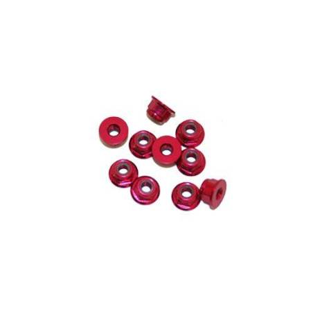 AUTOBLOCANTE ALU. M3 FLANGED ROJO (10u.)