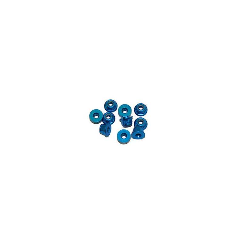 4 mm. ALU. NYLON NUT W/FLANGE BLUE (10 pcs) - UR1513-A - ULTIMATE 4 mm. ALU. NYLON NUT W/FLANGE BLUE (10 pcs) - UR1513-A - ULTIMATE