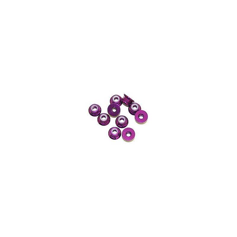4 mm. ALU. NYLON NUT W/FLANGE PURPLE (10 pcs) - UR1513-P - ULTIMATE 4 mm. ALU. NYLON NUT W/FLANGE PURPLE (10 pcs) - UR1513-P - ULTIMATE