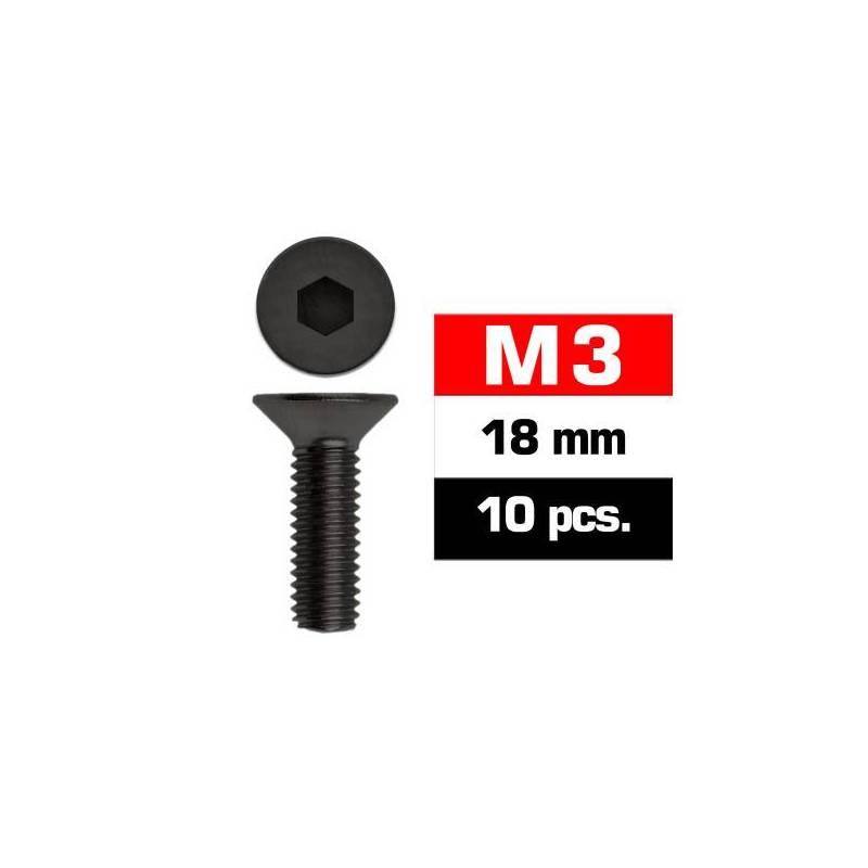 M3x18mm FLAT HEAD SCREWS (10 pcs) - UR161318 - ULTIMATE M3x18mm FLAT HEAD SCREWS (10 pcs) - UR161318 - ULTIMATE