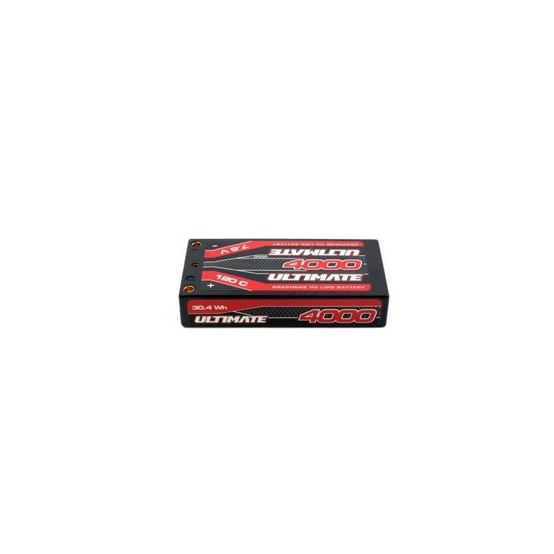BAT. ULTIMATE GRAFENO HVLiPo SHORTY LCG 7.6v. 4000mAh 120C BANANA 4mm BAT. ULTIMATE GRAFENO HVLiPo SHORTY LCG 7.6v. 4000mAh 120C BANANA 4mm
