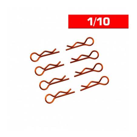 CLIPS CARROCERIA 1/10 L+ R NARANJA (8u.)