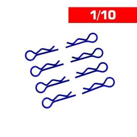 CLIPS CARROCERIA 1/10 L+ R AZULES (8u.)