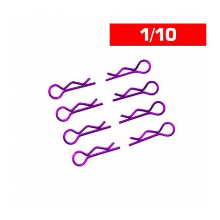 CLIPS CARROCERIA 1/10 L+ R PURPURA (8u.)