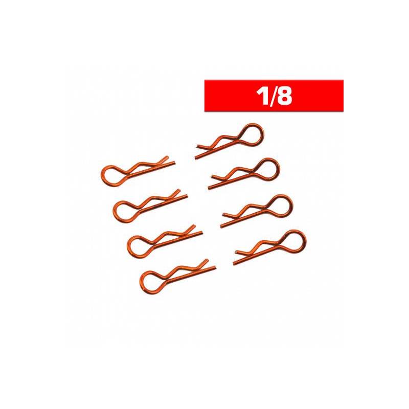 CLIPS CARROCERIA 1/8 L+ R NARANJA (8u.) CLIPS CARROCERIA 1/8 L+ R NARANJA (8u.)