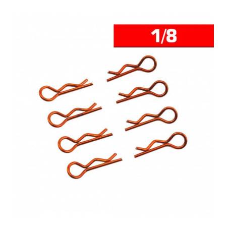 CLIPS CARROCERIA 1/8 L+ R NARANJA (8u.)