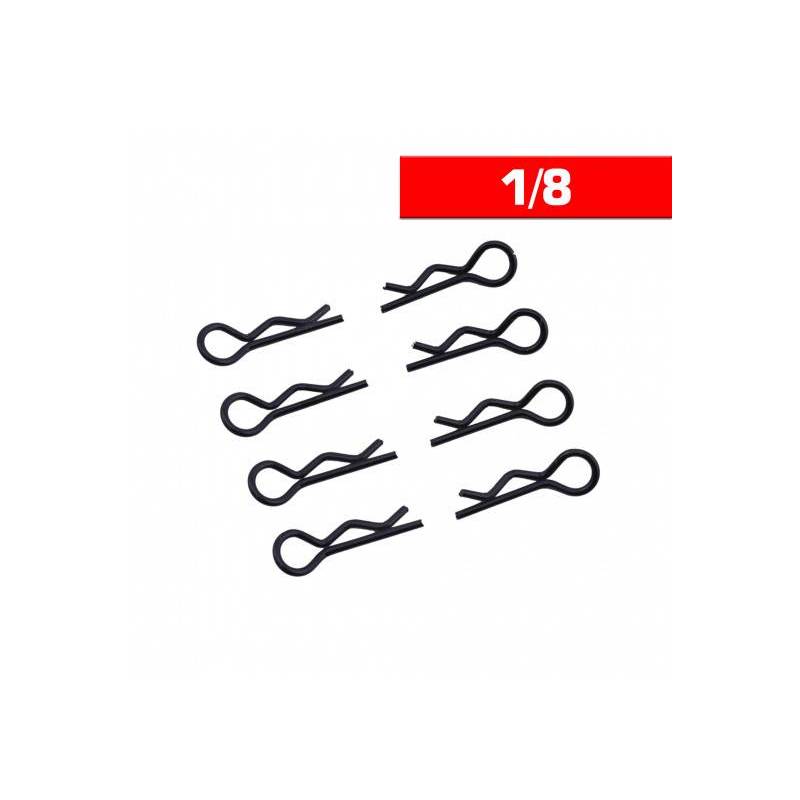 CLIPS CARROCERIA 1/8 L+ R NEGROS (8u.) CLIPS CARROCERIA 1/8 L+ R NEGROS (8u.)