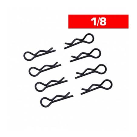 CLIPS CARROCERIA 1/8 L+ R NEGROS (8u.)