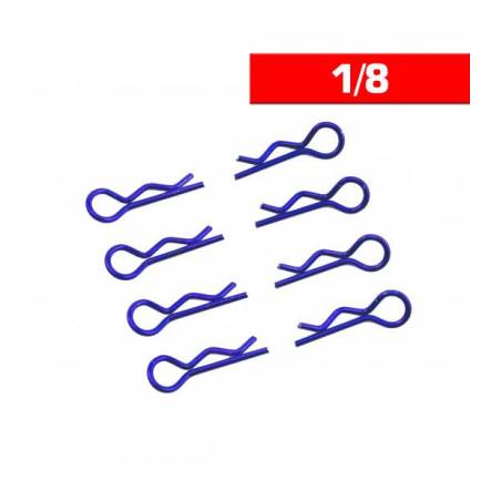 CLIPS CARROCERIA 1/8 L+ R AZULES (8u.)