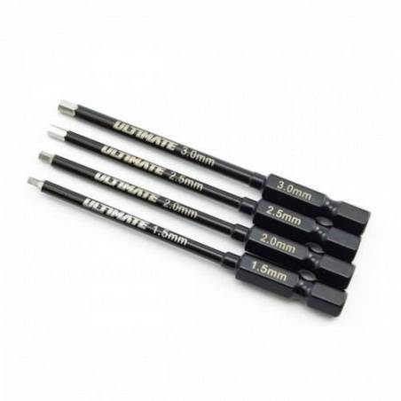 POWER TOOL HEX TIPS SET 1.5/2.0/2.5/3.0mm x 80mm - UR8360 - ULTIMATE