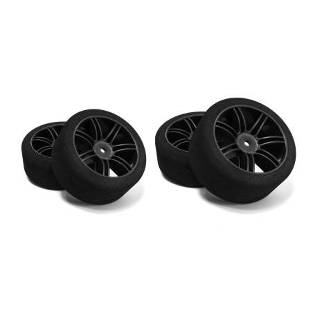 10 sets of tyres 1/10 on carbon rims 40° rear + 37° front - HOT RACE