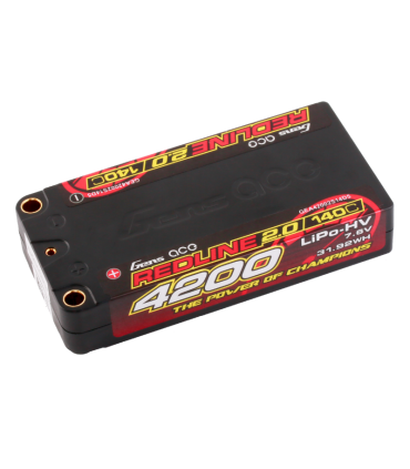 LIPO 4200 mAh SHORTY 7.6V HV 140C 2S1P PK5 - GENS ACE - GA42002S14D4