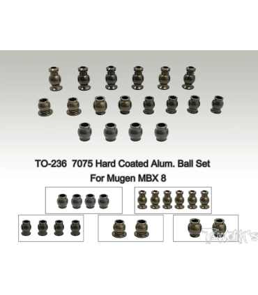 Set bolas alu. Reforzado Para Mugen MBX8 (18pcs) - TWORKS
