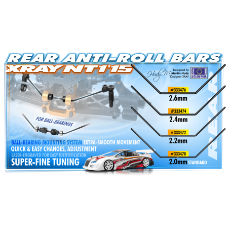 ANTI-ROLL BAR FOR BALL-BEARINGS - REAR 2.2 MM - 333472 - XRAY