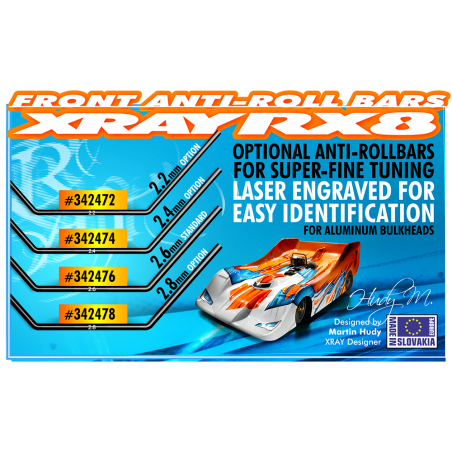 ANTI-ROLL BAR FRONT 2.6 MM - 342476 - XRAY