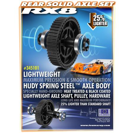 REAR SOLID AXLE - LIGHTWEIGHT - SET  - 345101 - XRAY