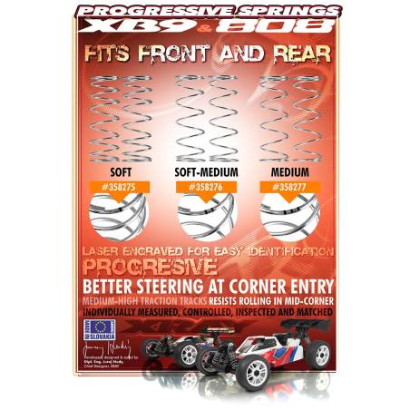 XRAY PROGRESSIVE SPRINGS - SOFT-MEDIUM - 2 STRIPES (2) - 358276 - XRA