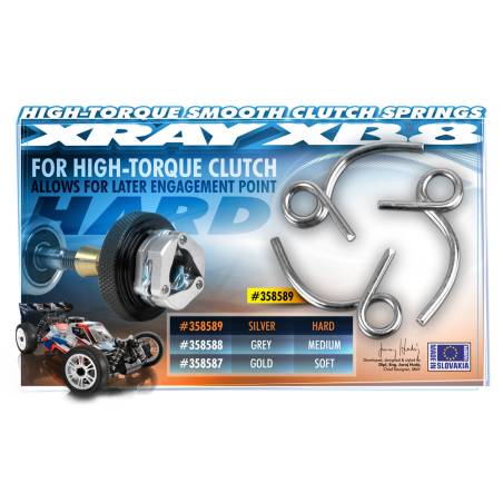 HIGH TORQUE CLUTCH SPRINGS - SILVER - HARD (3) - 358589 - XRAY