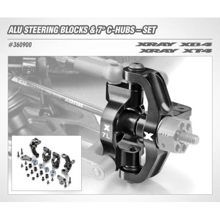 ALU STEERING BLOCKS & 7° C-HUBS - SET - XRAY - 360900