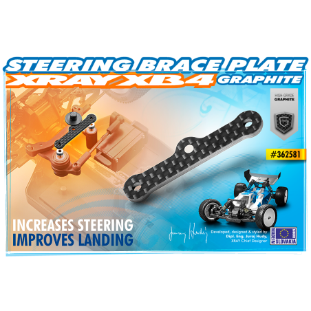 STEERING BRACE 2.0MM GRAPHITE - 362581 - XRAY