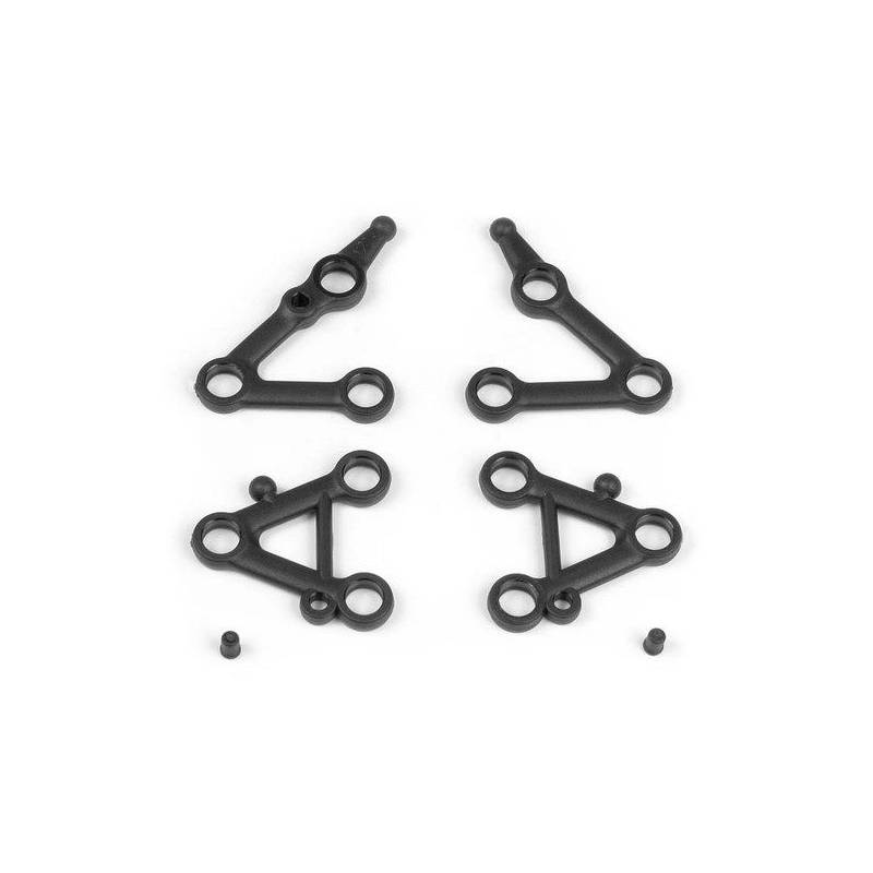 SET OF SUSPENSION ARMS, LOWER + UPPER (2+1+1) - HARD - 382101 - XRAY