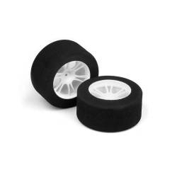M18MT REAR FOAM TIRE MOUNTED (25DEG) - WHITE (2) - 389581 - XRAY