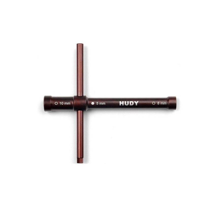 CROSS WRENCH GLOWPLUG 8MM / CLUTCHNUT 10MM - LONG - 107581 - HUDY CROSS WRENCH GLOWPLUG 8MM / CLUTCHNUT 10MM - LONG - 107581 - HUDY