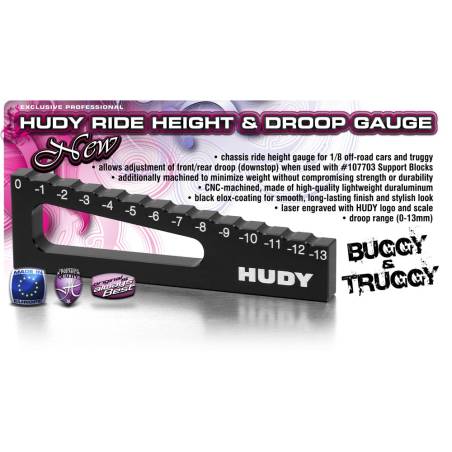 MEDIDOR DROOP 0 A -13 MM PARA 1/8 OFF-ROAD Y TRUGGY - 107717