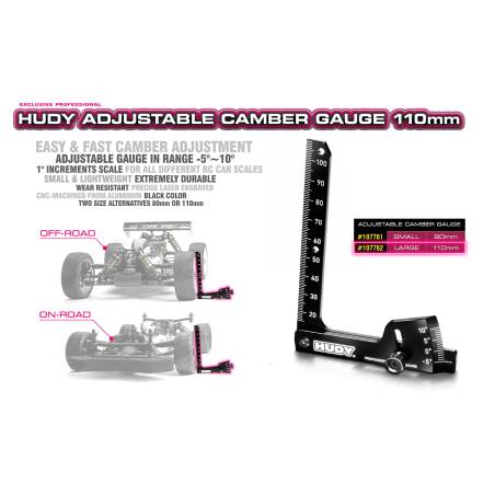 MEDIDOR CAMBER AJUSTABLE 110MM - HUDY - 107762