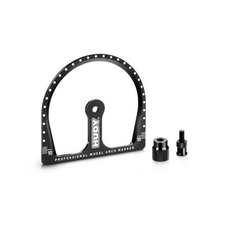 MARCADOR PASO RUEDA PRO 1/10 TC + ADAPTADOR + TUERCA - HUDY - 107772