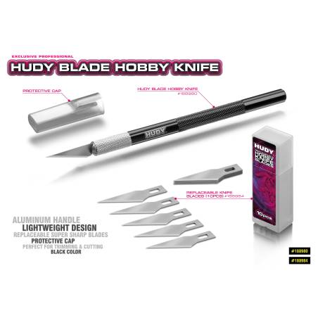 HUDY BLADE HOBBY KNIFE WITH ALU HANDLE - HUDY - 188980