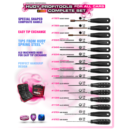 SET DE HERRAMIENTAS PT + BOLSA DE TRANSP. - UNIVERSAL - HUDY - 190006
