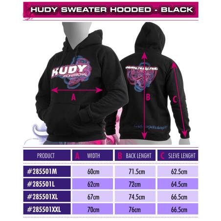 SUDADERA CON CAPUCHA HUDY - NEGRA (XL) - HUDY - 285501XL