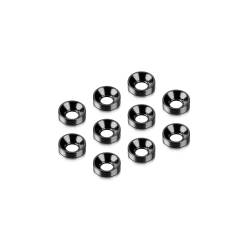 ALU COUNTERSUNK SHIM - BLACK (10) - HUDY - 296510-K