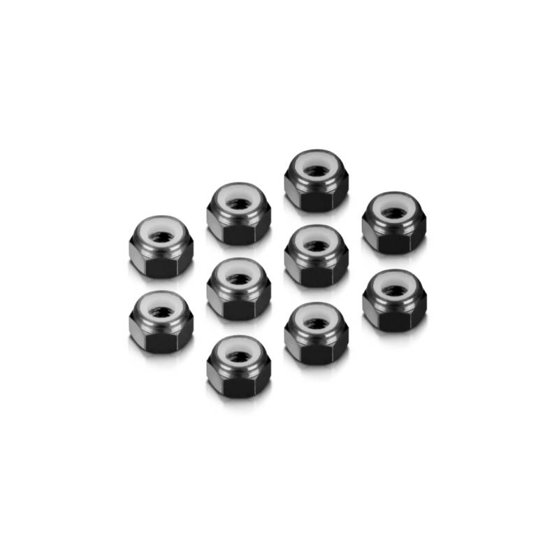 ALU NUT M4 - BLACK (10) - HUDY - 296540-K ALU NUT M4 - BLACK (10) - HUDY - 296540-K