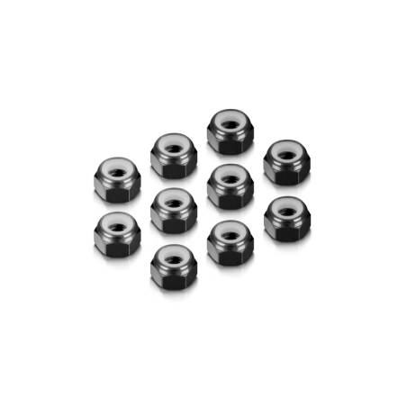 TUERCA ALU M4 - NEGRA (10) - HUDY - 296540-K