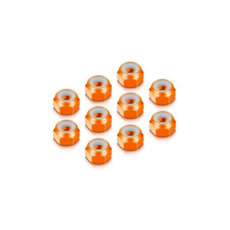 TUERCA ALU M4 - NARANJA (10) - HUDY - 296540-O
