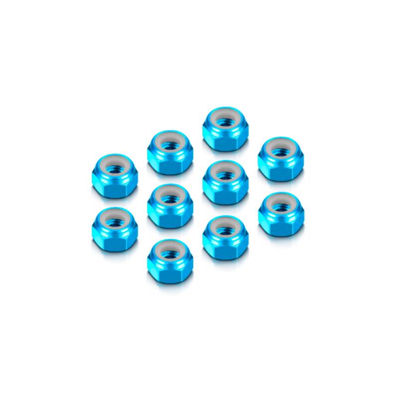 ALU NUT M4 - BLUE (10) - HUDY - 296540-B ALU NUT M4 - BLUE (10) - HUDY - 296540-B