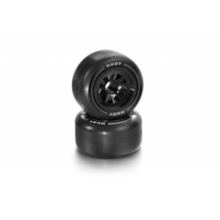 RUEDAS DE CAUCHO 1/10 FORMULA - DELANTEROS (2) - HUDY - 803072