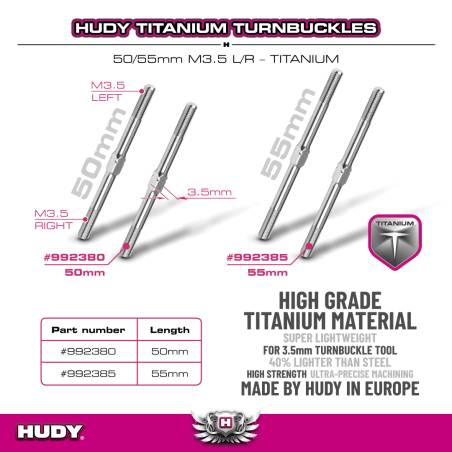 TITANIUM ADJUSTABLE TURNBUCKLE 55MM M3.5 L/R (2) 