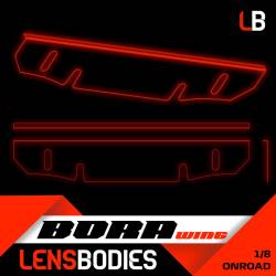 LENSBODIES 1/8ONROAD RIGIDIFICADOR CARRO + ALERON - HRLB08STIFF+WING