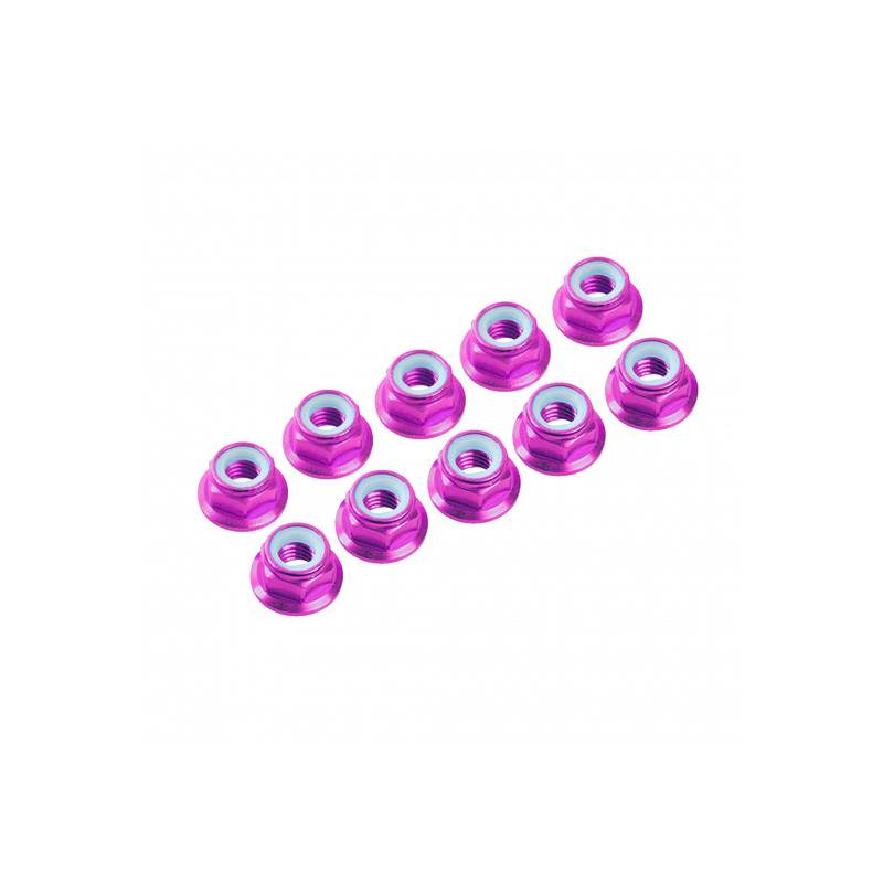 3MM. ALU. NYLON NUT W/FLANGED PINK (10pcs) - UR1503-PK - ULTIMATE 3MM. ALU. NYLON NUT W/FLANGED PINK (10pcs) - UR1503-PK - ULTIMATE