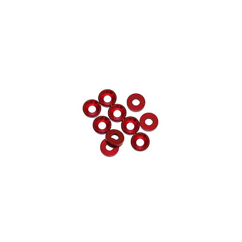 4 mm. ALU WASHER RED (10 pcs) - UR1511-R - ULTIMATE 4 mm. ALU WASHER RED (10 pcs) - UR1511-R - ULTIMATE