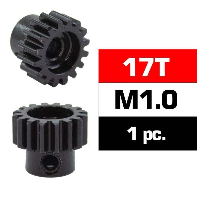 HSS STEEL M1.0 PINION GEAR 17T W/5.0mm BORE - ULTIMATE - UR4310-17 HSS STEEL M1.0 PINION GEAR 17T W/5.0mm BORE - ULTIMATE - UR4310-17