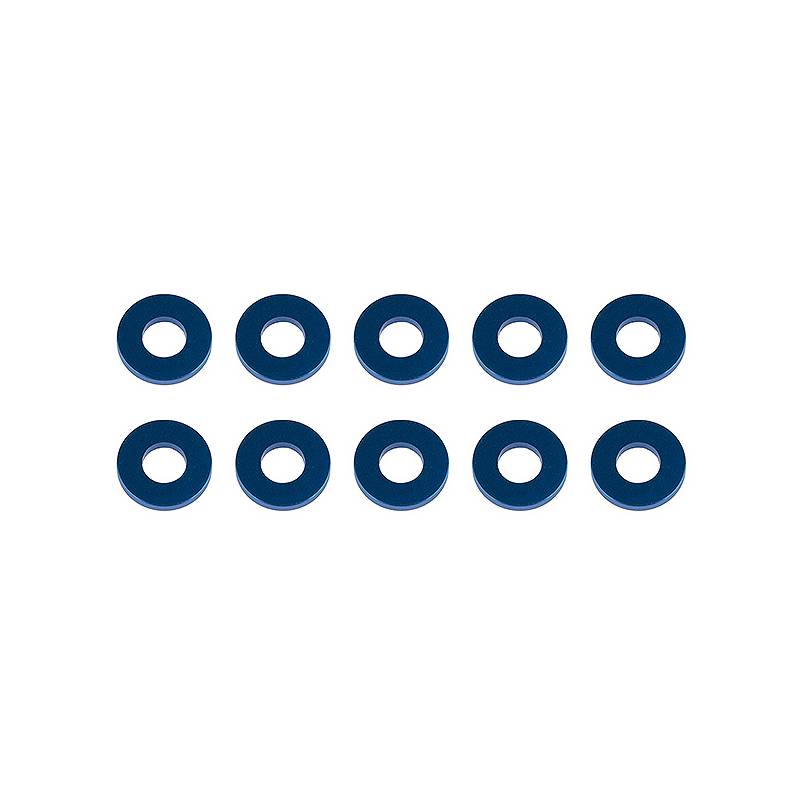 WASHERS 7.8 x 3.5 x 1.0mm BLUE ALU (10) - ASSOCIATED - 31388